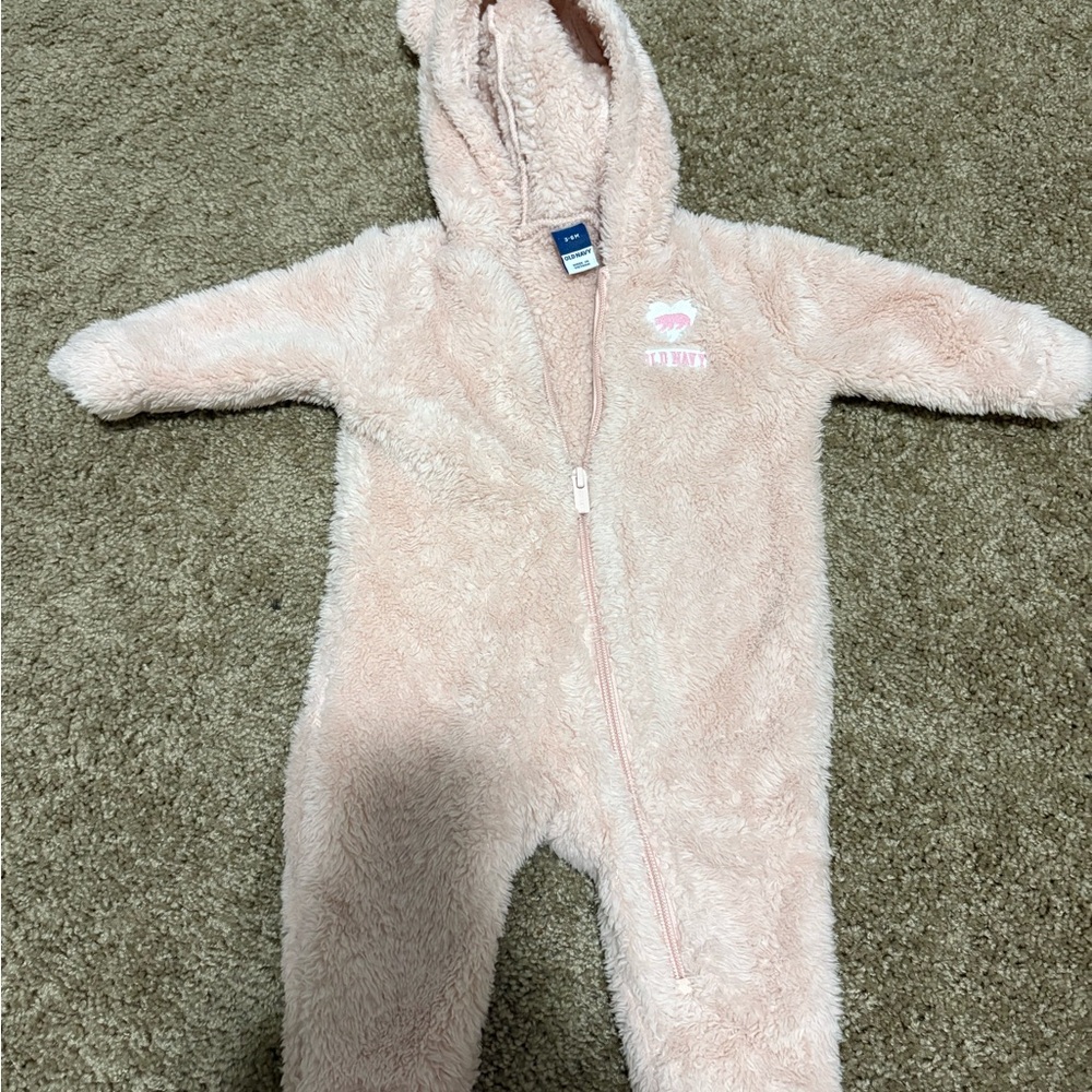 Old Navy Soft Pink Fleece Kids Footie